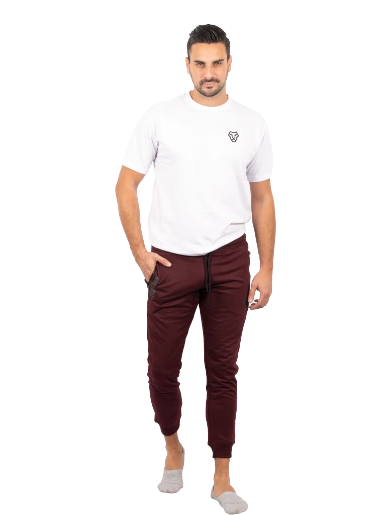 Bottoms Trousers Comfort Maroon Cotton
