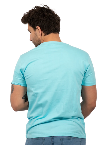 Designed T-shirt Comfort Turquoise Blue GSM