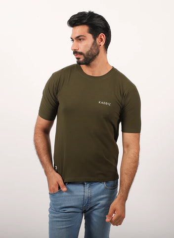 Designed T-shirt Comfort Olive Green Lycra