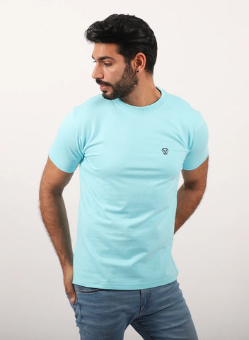 Designed T-shirt Unisex Aqua Blue GSM