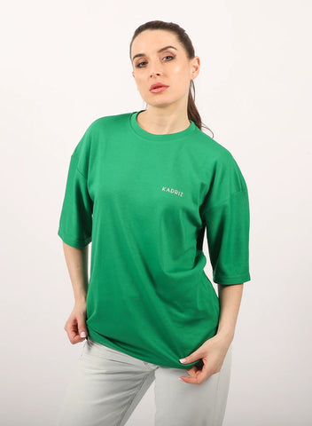 Oversized T-shirt Unisex Green Cotton