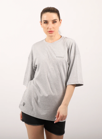 Oversized T-shirt Unisex Gray Cotton