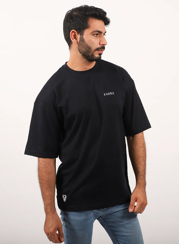 Oversized T-shirt Unisex Navy Blue Cotton
