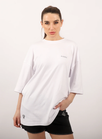 Oversized T-shirt Unisex White Cotton