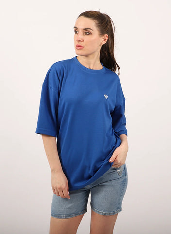 Oversized T-shirt Unisex Blue Cotton