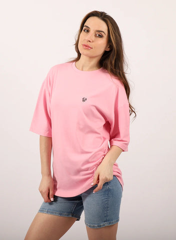 Oversized T-shirt Unisex Baby Pink Cotton